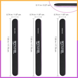 TsMADDTs Nails File 20 PCS Double Sided Emery Board for Natural Acrylic Nails 100 120 180 240 320 800 Grits, Professional Manicure Pedicure Tools
