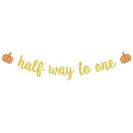 Half Way to One Banner, Fall Autumn 1/2 Way to One, Pumpkin 6 Months Birthday, Thanksgiving 6 Months Birthday Party Decorations