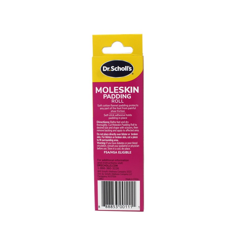 Dr. Scholl's Moleskin Plus Padding Roll 1 Each (Pack of