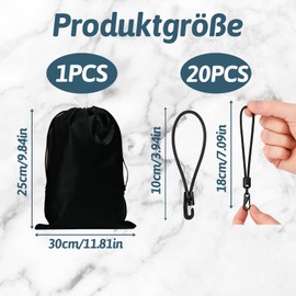 Pack of 20 Professional Expander with Hooks, 10 cm, Tarpaulin Tensioner, High-Strength Rubber Tensioner for Camping, Boats & Garden, Weatherproof Latex Expander with Quick Release for Tarpaulins