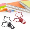 100pcs Binder Clips Black Red Cute Cartoon Flower Shape Metal