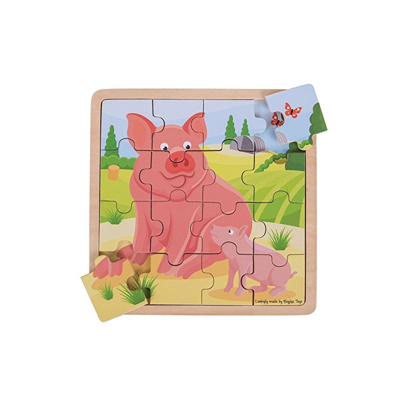 Bigjigs Toys Wooden Chunky Pig & Piglet Jigsaw Puzzle