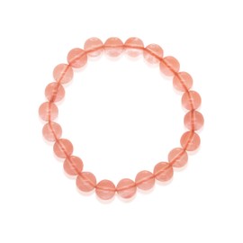 H&H Spirit Jewerly Cherry Quartz Natural Gemstone Bracelets Natural Stones Ball Bracelet 8 mm Beads for Men and Women, Gemstone, Semi-precious stones