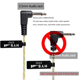 HYS 3.5mm Receiver/Listen Only Dynamic Balanced Armature Wired Earpiece with Acoustic Tube for Law Enforcement, Police, Security, W/Soft Earmold Ear Pieces Flexible Open Ear Insert Earbuds