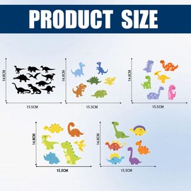 Hobbspring 5 Styles Dinosaur Car Decals 15.5x14.8cm Colorful Dinosaurs Vinyl Stickers Animal Car Stickers for Car Window Loptop Luggage Decoration