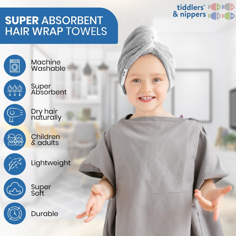 tiddlers & nippers Super Absorbent Hair Wrap Twist Towels |