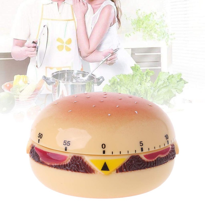 DIIOOMIEEU Hamburger 60 Mechanical Timer Countdown Alarm Kitchen Cooking Reminder