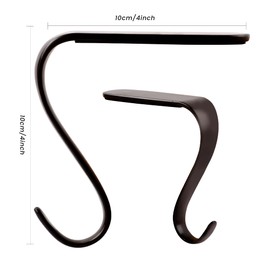 DOYOLLA Christmas Stocking Holders Xmas Fireplace Hanger Hooks Set of 4(Rust Black)