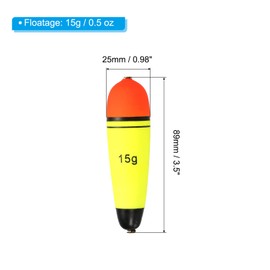 PATIKIL 0.5oz Fishing Slip Bobbers, 4 Pack EVA Fishing Float for Sea Fishing Freshwater, Yellow