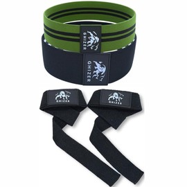 GHIZER Weight Lifting Wrist Straps (18") + Resistance Bands Set – Heavy Duty Gym Straps, Wrist Wraps, Exercise Bands for Working Out – Gym Accessories for Men & Women, Deadlift & Workout Support