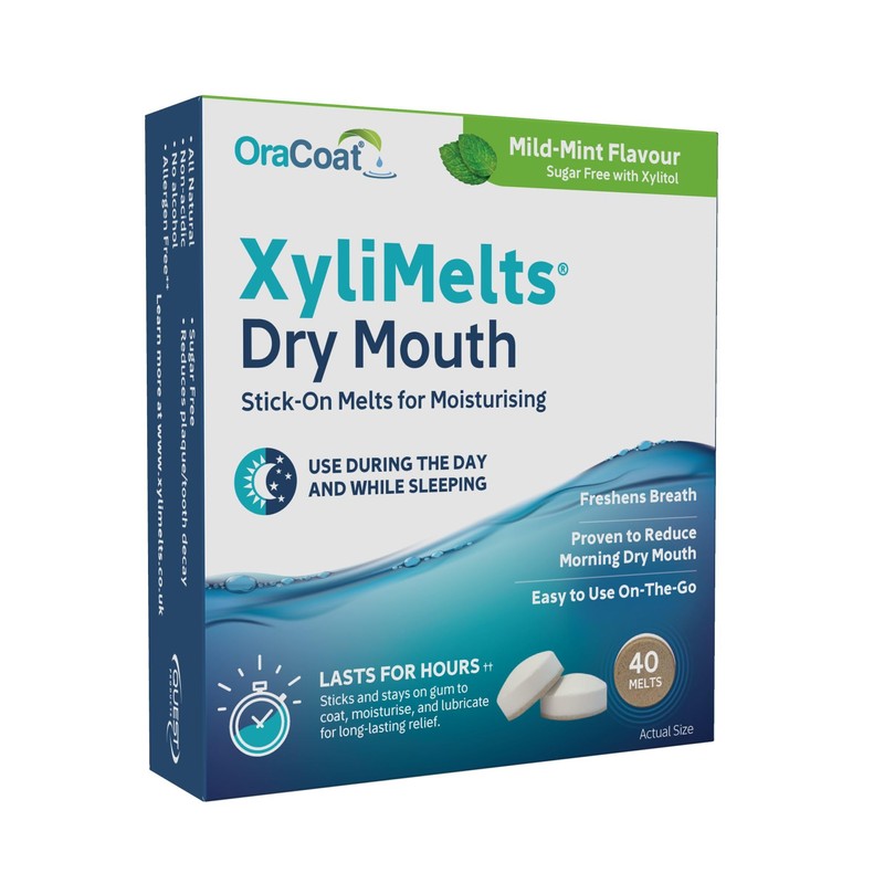 OraCoat XyliMelts Mild Mint for Dry Mouth, 40-Count, 7-40-UK