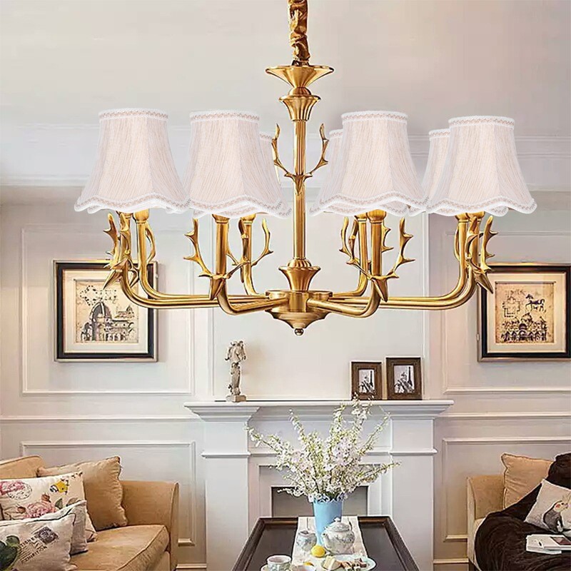 6Pcs European Style Lampshade Cloth Lamp Shade Chandelier Wall Light