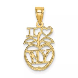 GlittersandGold 14K I HEART NY Apple Charm Bracelet Necklace