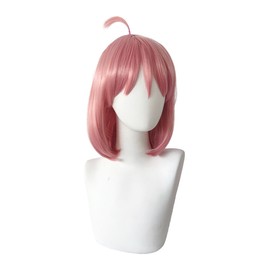 Girls Short Straight Synthetic Fiber Hair Anime Costume Cosplay Wigs with Hair Mesh Net Fashion Lovely Pink for Women for 0‑3 Years Old