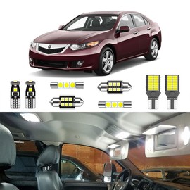 LIGHSTA 16PCS Super Bright White LED Interior Light Kit Package for Acura TSX 2009 2010 2011 2012 2013 2014 + License Plate Lights and Install Tool