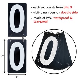 GOGO Scoreboard Waterproof Flip Number Cards Scoring Cards 0-9 Double Sided Numbers Replacement Cards for Sports, Competition, Multipurpose, Tennis, Basketball Set of 2 - Red/Black