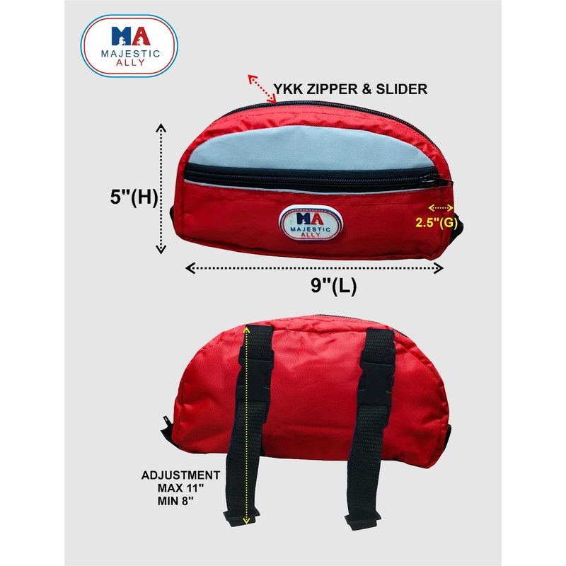 Majestic Ally Reflective Nylon Saddle Bag for Saddle Accessories (Red)