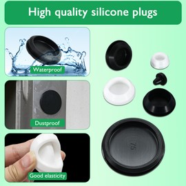 EASYEAH 4PCS Rubber Plugs for Round Holes - 2"(50mm) White Snap in Locking Hole Plugs, Rubber Hole Plugs for Automotive, Industrial & Furniture Waterproof Sealing Round Silicone Stopper