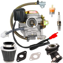 50CC Carburetor with Intake Manifold Air Filter Parts for 49cc 50cc GY6 4 Stroke High Performance 139QMB Scooter Moped Carb Engine