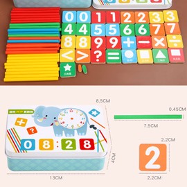 Sunshine smile Montessori Maths Toy, Wooden Math Toy, Calculator Sticks, Number Learning Game, Educational Math Toy for Children 3 4 5