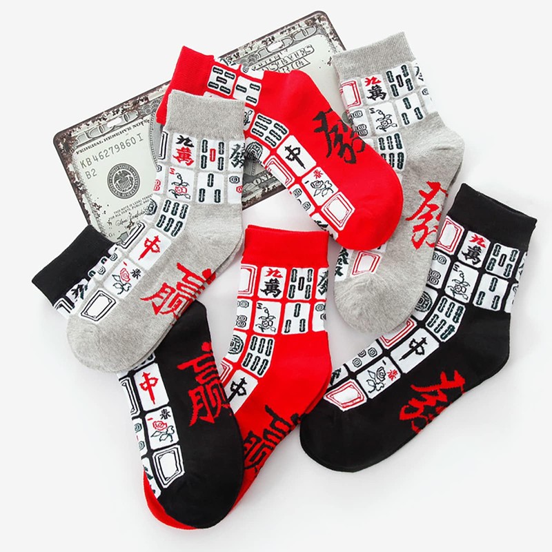 Bocotojp Thick Socks, Short Socks, Fashion Socks, Couple Socks, Mahjong
