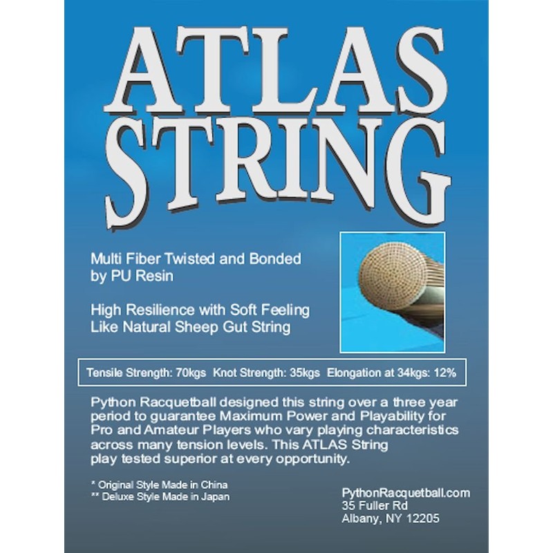 Python Atlas Deluxe Racquetball String (Natural, 17g) (42 ft.)