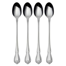 Oneida True Rose - Juego de 4 cucharas de té helado, color plateado
