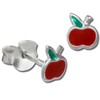 925 Sterling Silver Children's Red Tee-Wee Kids Children Jewelry Earring