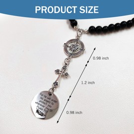 Qurbuns Car Cross Charm, Rear View Mirror Hanging for He Will Order His Angels to Protect You Wherever You Will Go, Psalm 91:11 Bible Verse Ornament, Religious Decor Gifts for Women Men (Silver)