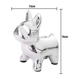 Children's Ceramic Money Box, Cute Dog Money Box, Children's Money Box, Best Birthday Gifts, Home Decoration (Silver)