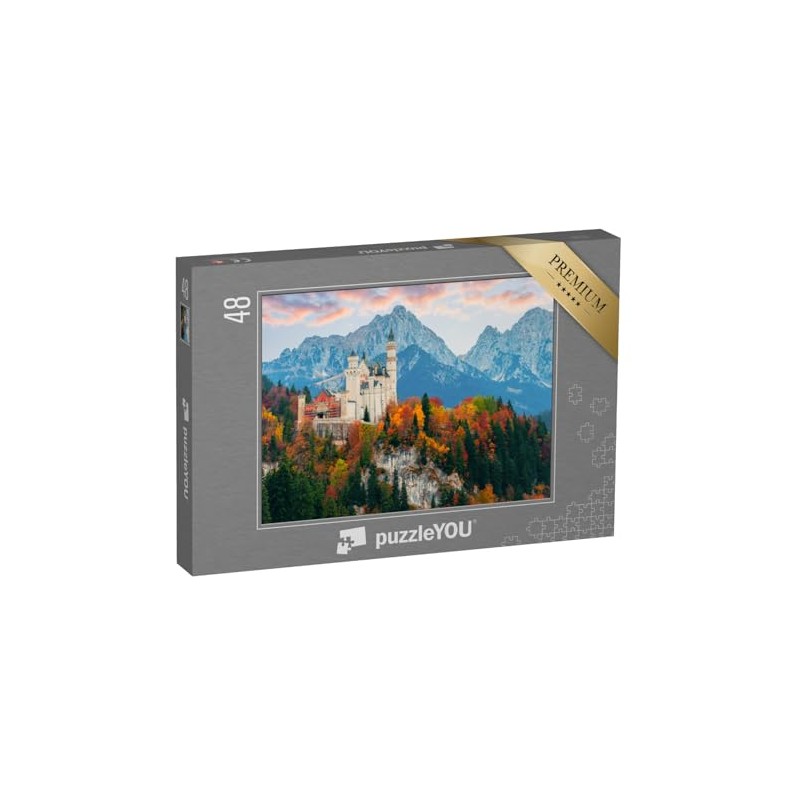 puzzleYOU: Puzzle 48 Pieces "Neuschwanstein Castle in Autumn, Germany"