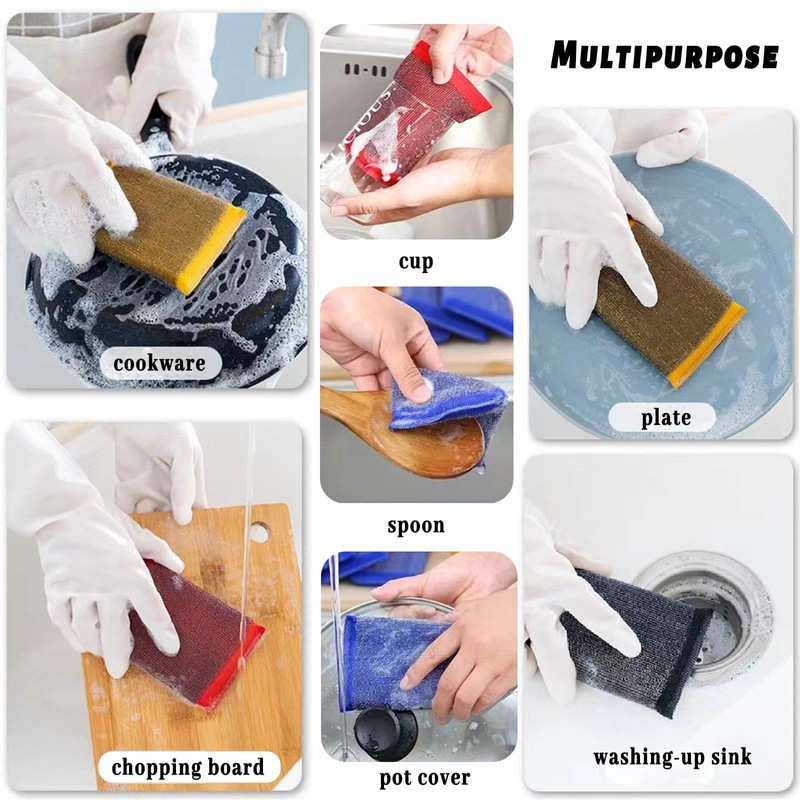 Steel Wool Sponges for Kitchen - Kitchen Scrubbers Dish Sponges,
