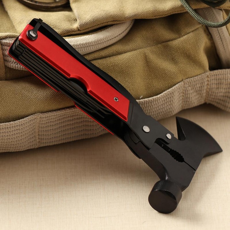 Men's Multi Tool Steel Hammer Camping Accessories Foldable Hammer Axe