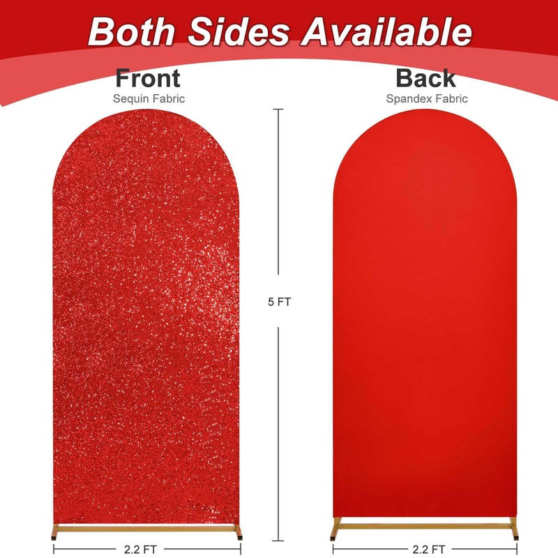 Red Sequin Arch Backdrop Covers 5FT Arch Covers Sparkly Fabric