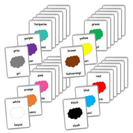 Turkish English Bilingual Flash Cards | Learn Turkish Language | Montessori Cards | Choose Your Set (Colors)