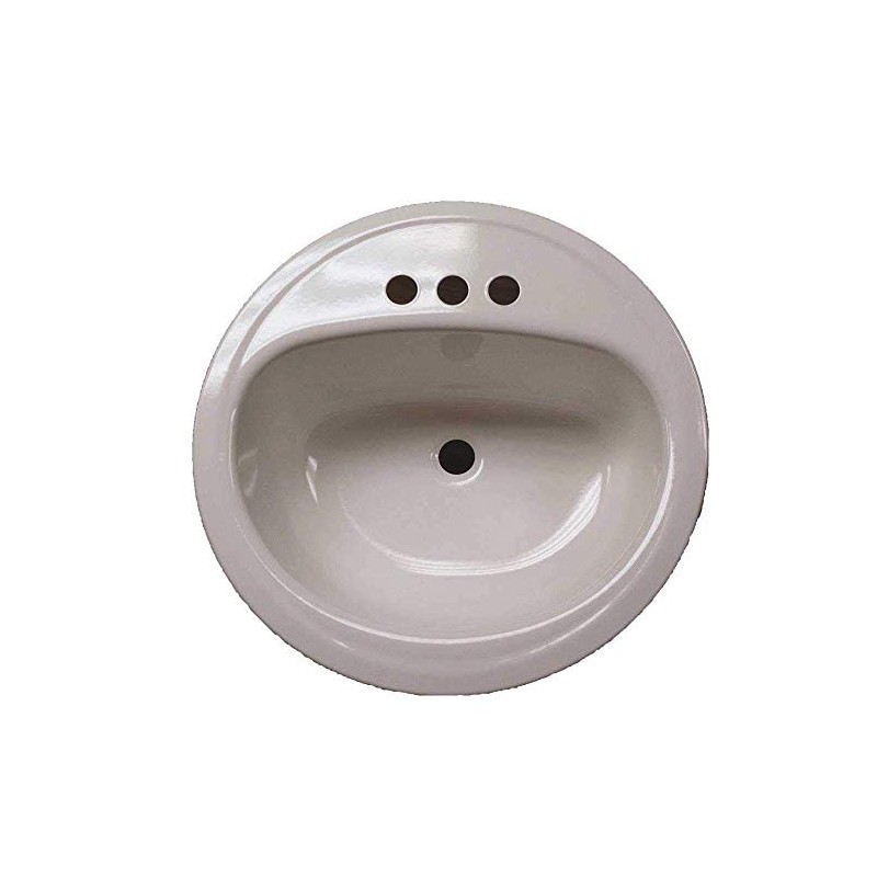Bootz Industries 021-2437-00 Bathroom Sink, Round, Steel, 19", White