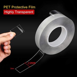 Nicegoin Double Sided Tape,Double Sided Tape Heavy Duty Can Be Used Repeatedly After Washing And Is Widely Used On Kitchen Walls Carpets Keys for photos. (3Metre x 3cm x 2mm)