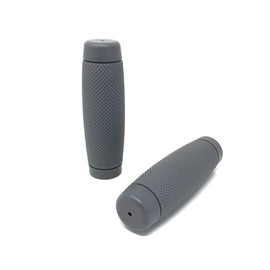 Motorcycle Ribbed Grips 22 mm (7/8 Inch) Scrambler Roasting Motorcycle Soft Touch - Grey