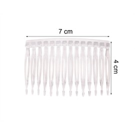 Penta Angel 6Pcs Plastic Hair Side Combs Hairpin Clip with Teeth Hair Accessories for Women Girls Fine Hair and Crafts DIY (14 Teeth, Clear)