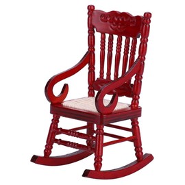 Dolls House Rocking Chair, 1/12 Lightweight Wooden Dollhouse Furniture Set Fun Armchair Sofa Models Early Education Play Game Toys Gifts Dollhouse Decor Accessories for Baby