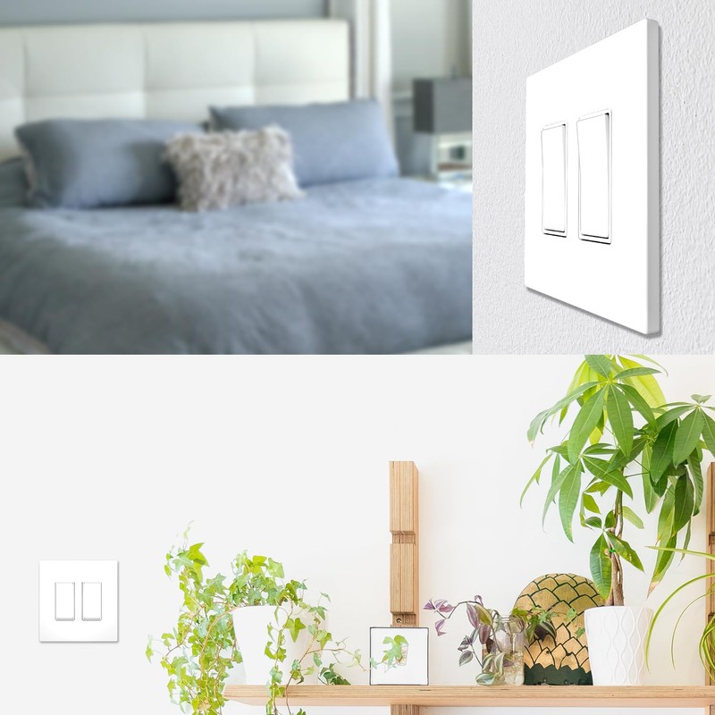[5 Pack] NEU 2-Gang Screwless Oversize Decorator Wall Plates Child