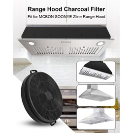 Range Hood Charcoal Filter Fit for MCBON IE71 IE71-BLACK TE77, Fit for COS-QB75 COS-QB75, Fit for SOONYE SOP05-30 SOP05-36 SOP06-30 SOT02-30, Fit for Zline, Range Hood Carbon Filter, 4 Pack
