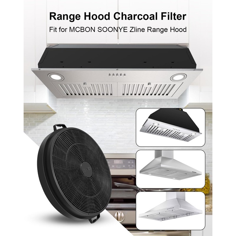 Range Hood Charcoal Filter Fit for MCBON IE71 IE71-BLACK TE77