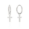 NKlaus Silver Pair of 925 Sterling Silver Celtic Cross Hoop