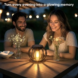 NESSTU Solar Lanterns Lights Waterproof: 4 Pack Metal Hanging Outdoor Lights for Garden Yard Patio - Warm LED Tabletop Pathway Tree Decor - Birthday Spring Gifts for Women Mom 2026