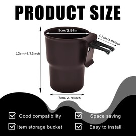 Car Cup Holder Hook, Wear-Resistant Auto Drink Holder, Vehicle Drink Bottle Container with Air Vent Clips, Multi-Function Organizer Auto Accessories Universal for Cellphone Key Coffee Soda Can