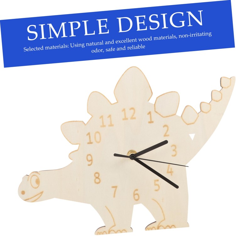 Operitacx Dinosaur Decorative Wall Clock Silent Alarm Clock for Bedroom
