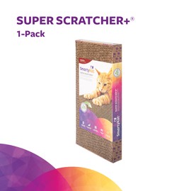 SmartyKat Super Scratcher+ Corrugated Cat Scratcher, Catnip Infusion Technology - Brown, Double Wide