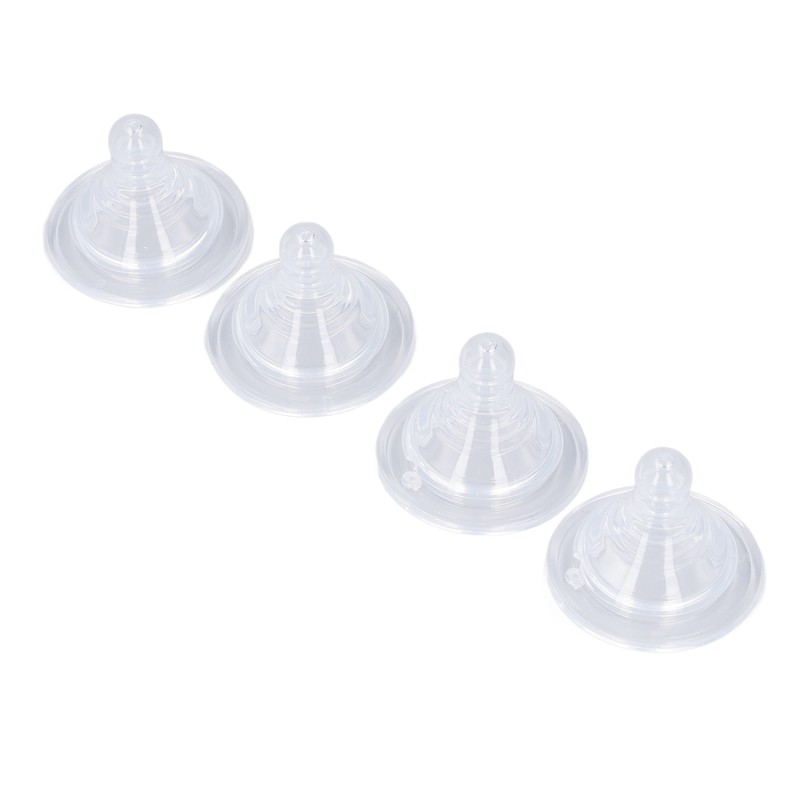4pcs Infant Bottle Nipples Bust Feeling Replacement Silicone Nipple Round