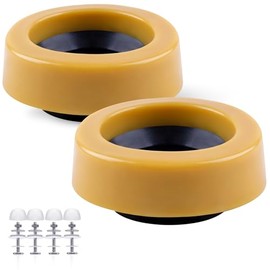 2-Pack Extra Thick Toilet Wax Ring Replacement Kit with 304 Stainless Steel Bolts & Nuts, High Flange Seal for 3-inch or 4-inch Waste Lines, No-Leak Solution for Floor-Mounted Toilets